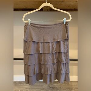 Garnet Hill Ruffled-flounce Knit Pull-on Skirt M